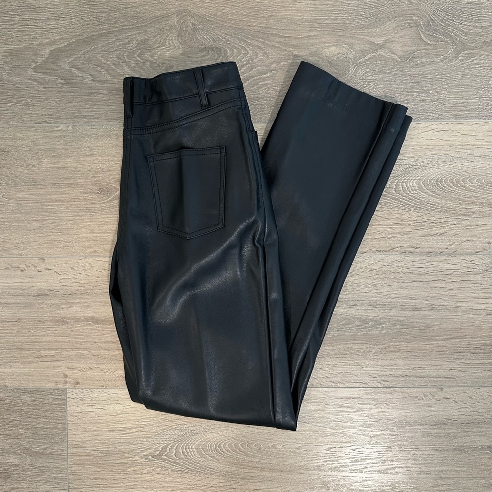 OAK + FORT Black Leather-Style Trousers